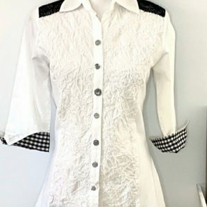 Parsley & Sage Ruffle Button Down Top Sz. S